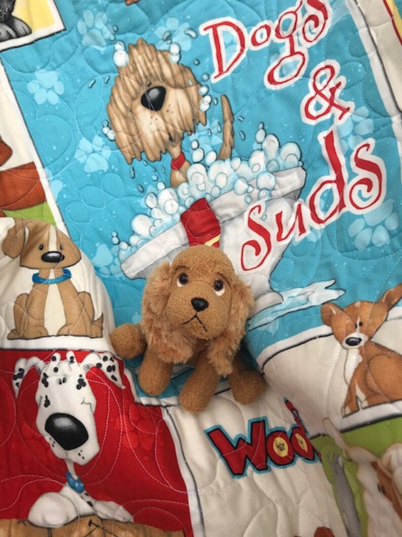 Children's Reversible Crib Quilt dogs & Suds Etsy