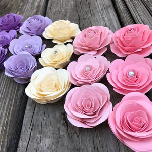 Mini Papierblumen, hochzeitsdeko, Platz-Kartenhalter, Blumen, Dekor Partytisch, Dekoration, Kinderzimmer, Taufe, Herzstück Idee, Girlande