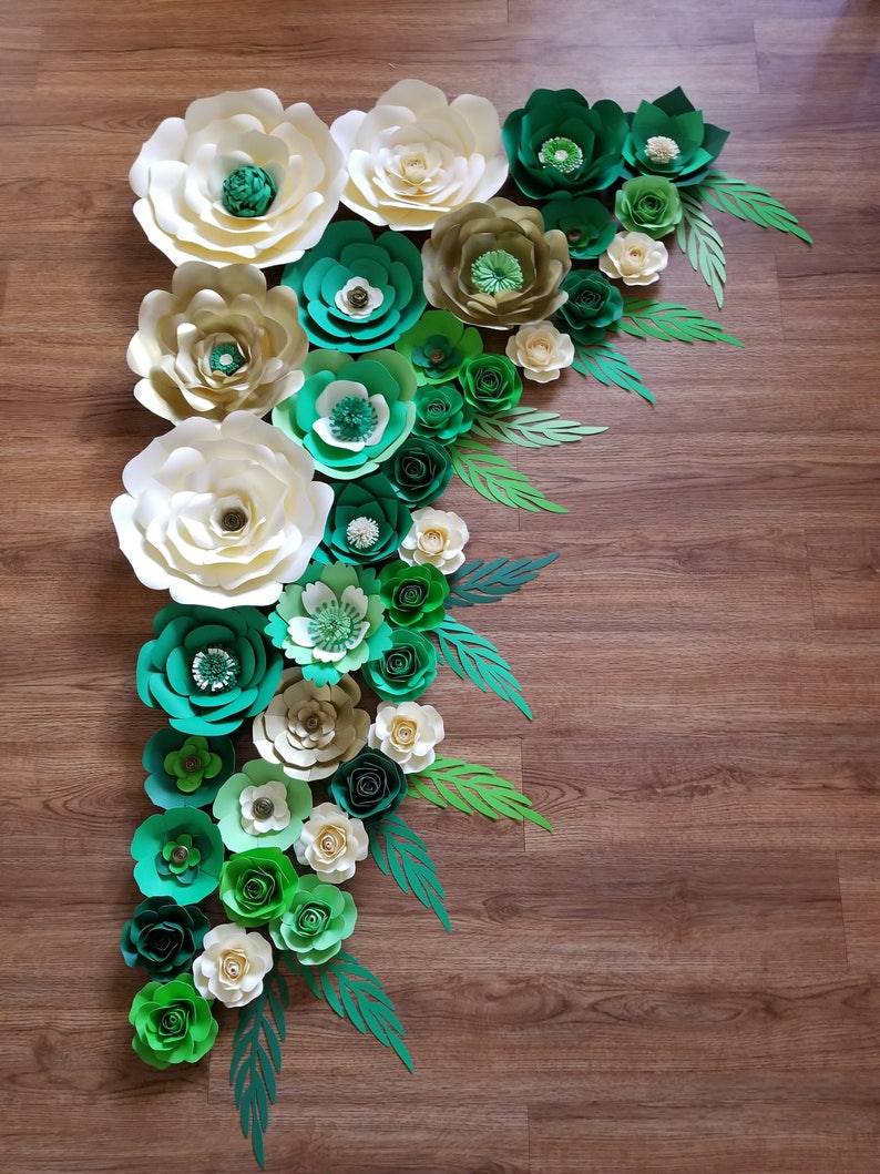 Paper Flowers Set Backdrop Photography Backdrop Wedding Etsy