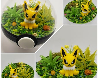 Jolteon Poke'rarium 3 pouces, Pokémon PokeBall Terrarium, avec support