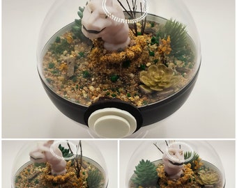 Onix Poke'rarium 10 cm, Pokémon PokeBall Terrarium, avec support