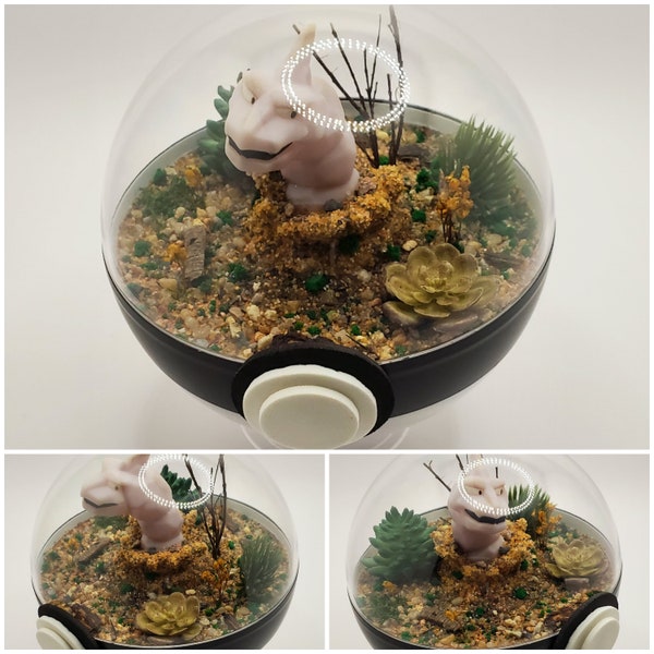 Onix Poke'rarium 4in, Pokemon PokeBall Terrarium, with stand