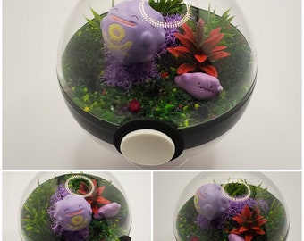 Idem Koffing Poke'rarium 3 pouces, Pokemon PokeBall Terrarium, avec support