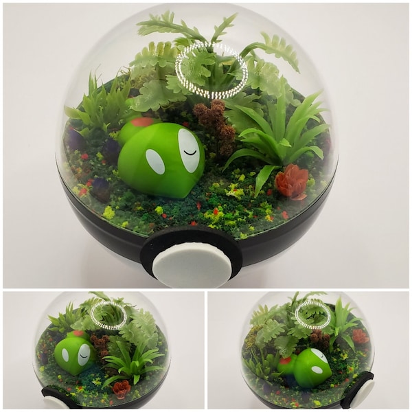 Zygarde Core Poke'rarium 3in, Pokemon PokeBall Terrarium, with stand