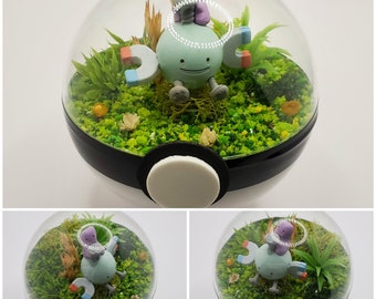 Idem Magnemite Poke'rarium 3 pouces, Pokemon PokeBall Terrarium, avec support