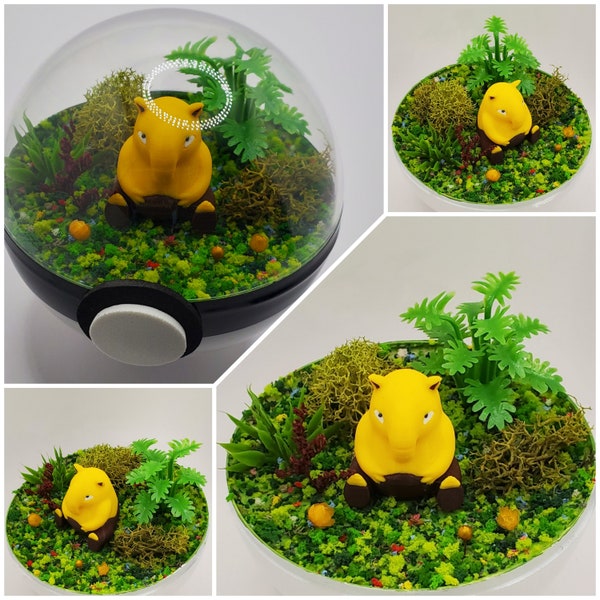 Drowzee Poke'rarium 3in, Pokemon PokeBall Terrarium, with stand