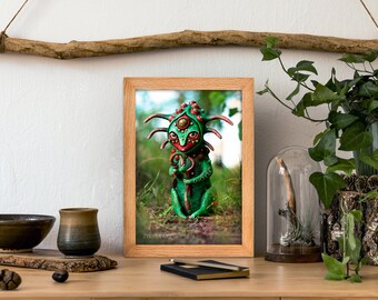 Ingelijste mat papieren poster A4 "Guardian of the Forest" | Art Print | Kunst aan de muur | Home Decor | Fantasy Creature | Boho Kunst | Kamer Decor