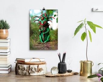 Poster A4 "Bewaker van het Bos" | Art Print | Kunst aan de muur | Home Decor | Fantasy Creature | Boho Kunst | Kamer Decor