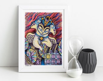 Framed matte paper poster A4 Angel