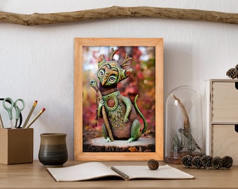 Framed matte paper poster  | Matte Paper Poster | Art Print | Wall Decor | Boho Decor | Fantasy Creature | Zyabra Creature | Fantasy Art