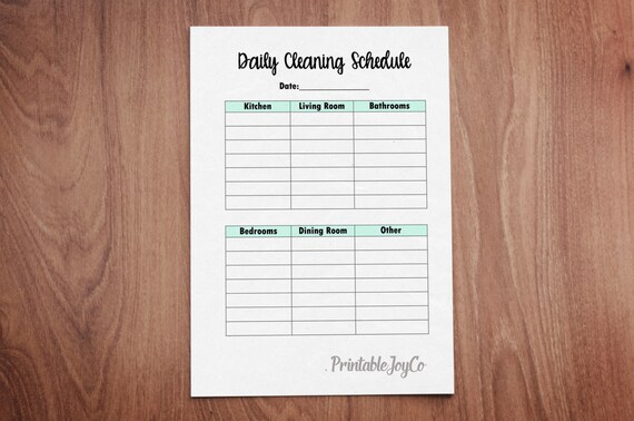 Daily Cleaning Schedule Instant Download A5 Planner Insert Pdf Jpeg Files Cleaning Checklist Homekeeping Home Cleaning Planner