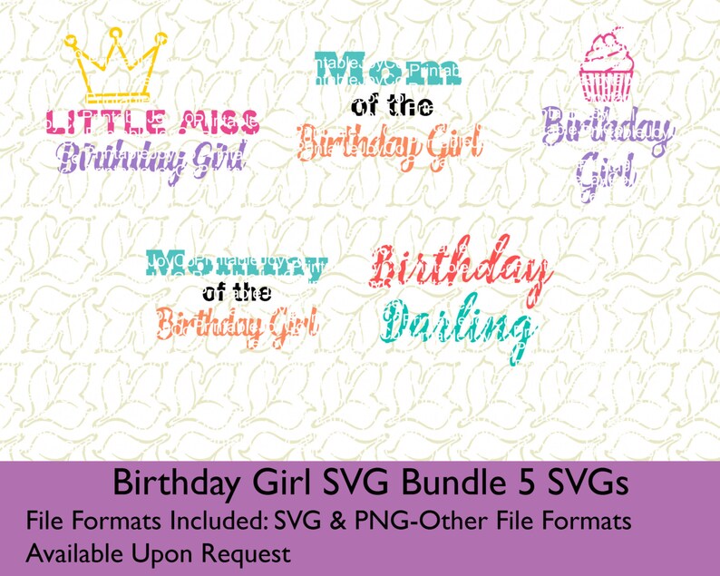 Download Birthday Girl SVG Bundle SVG and PNG files for Cutting | Etsy
