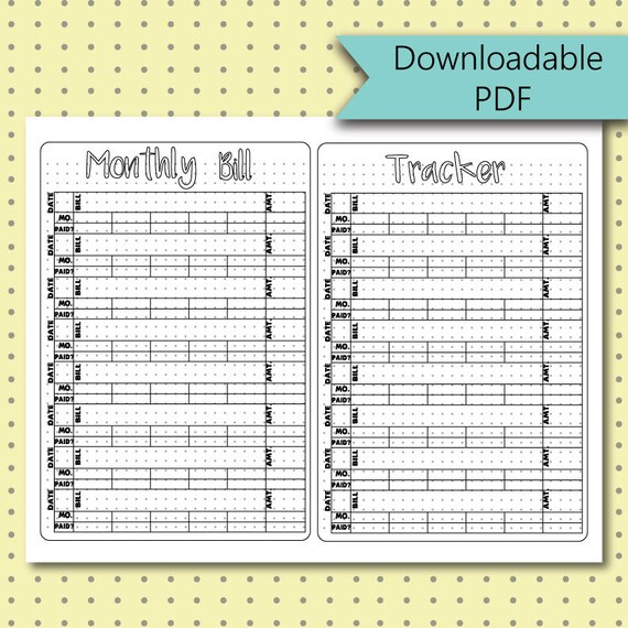bullet journal stickers monthly bill tracker page stickers etsy billtracker