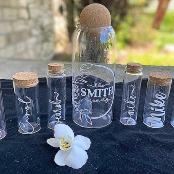 Personalized Sand Ceremony Set: Floral Wreath, Blended Family