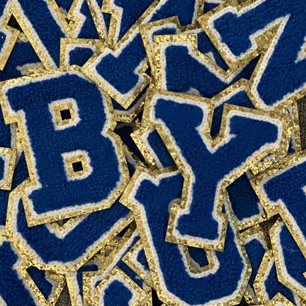 Blue Chenille Letter Patch/3.1" Chenille Patch/Blue Chenille Patch