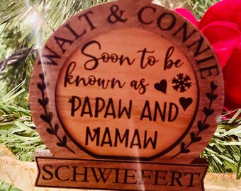 Pregnancy Ornament/Grandparent Ornament/Pregnancy Announcement Ornament/Christmas Ornament