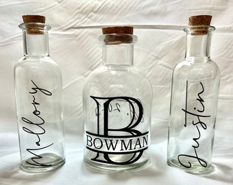 Wedding Sand Ceremony Bottle Set with Monogram Design-2 Participants