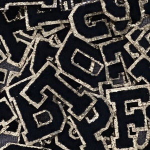 Black Chenille Letter Patch/2.25&quot; Chenille Patch/Black Chenille Patch