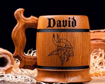 Viking Mugs Personalized Viking Coffee Mugs, Custom Viking Mugs, Wooden Beer Mugs, Minnesota Vikings, Odin Mugs, Scandinavian Mugs