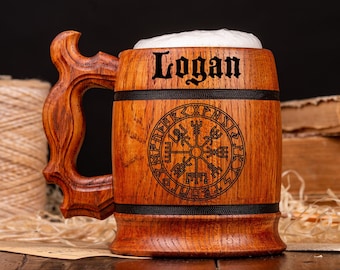 Beer Mug Personalized Mug Wooden Beer Mug, Engraved Groomsmen Gift Set, Best Man Gift, Groom Gift for Him, Wood Beer Cup