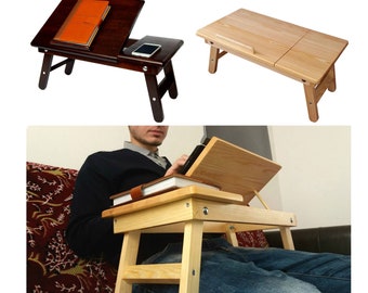 TAVOLO PER COMPUTER PORTATILE VASSOI PER COMPUTER PORTATILI Supporto per computer portatile Scrivania per computer portatile in legno Scrivania regolabile da grembo Tavolo da letto Supporto per MacBook Scrivania per computer Tavolo per computer Portatile