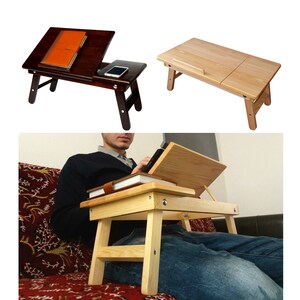LAPTOP TABLE Laptop TRAYS Laptop Stand Wooden Laptop Desk Adjustable Lap Desk Bed Table MacBook Stand Computer Desk
