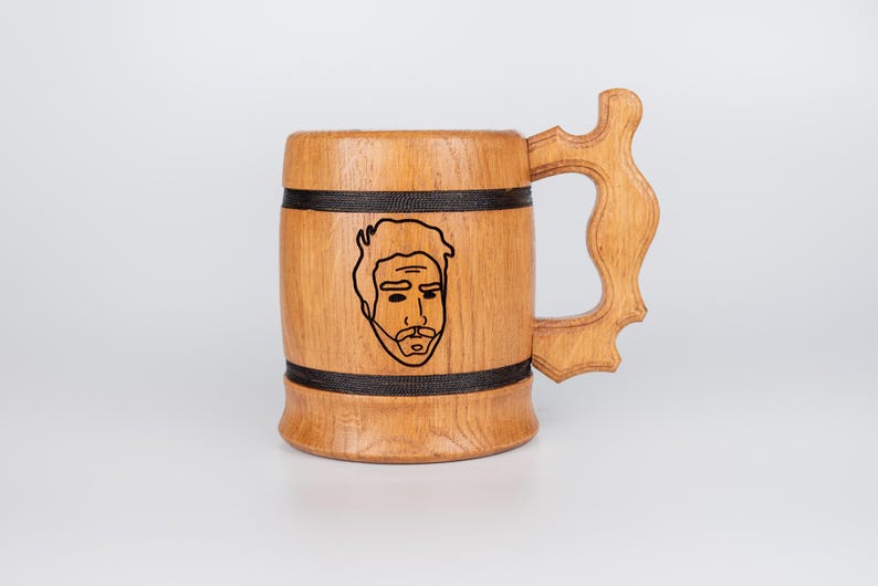 Custom Wooden Beer Mug Groomsmen Gift Wooden Beer Stein Wooden Tankard Engraved Beer Mugs Beer Stein Tankard Wood Wooden Stein image 13