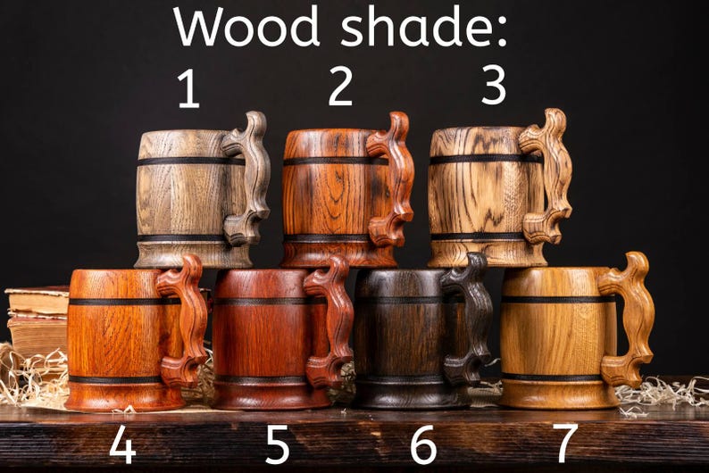 Gepersonaliseerde houten bierpul bruidsjonkers cadeau, aangepaste gegraveerde bierpul, Viking-pul stalknecht voorstel 5e houtverjaardagscadeau voor hem afbeelding 4