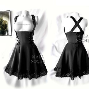 Dress Barbara,  black dress, vegan leather dress, gothic, dark dress, vegan leather skirt, goth dress, Witch skirt, victorian dress