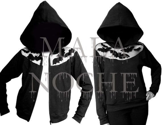 Schwarzer Hoodie Kapuzenpullover Fledermäuse Oversize Kapuze Stay gold | Schwarzer hoodie, Kapuzenpullover und Damen