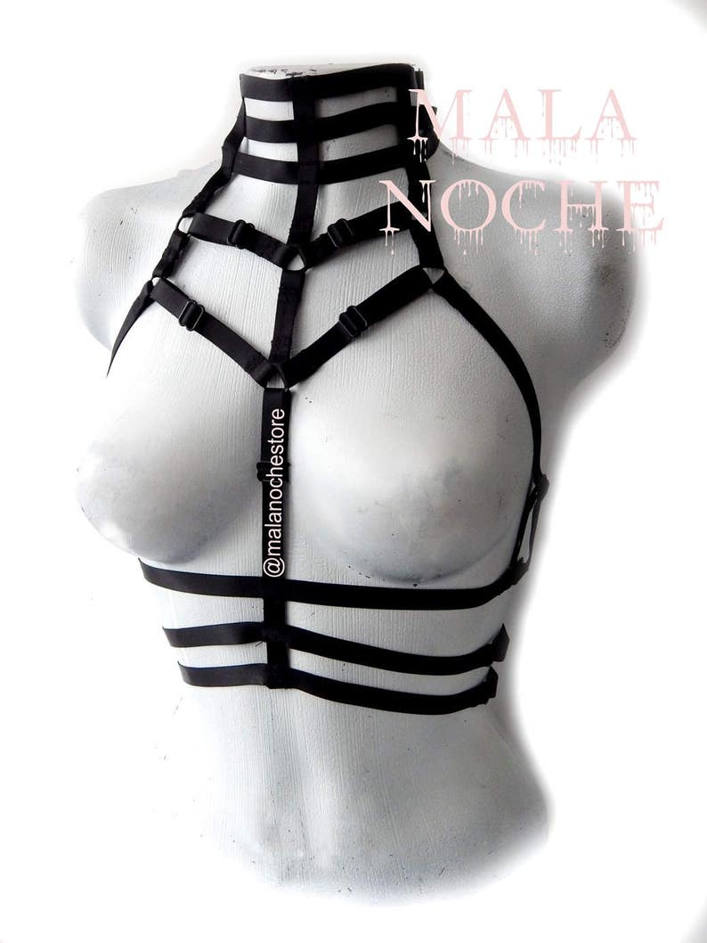 Harness Choker, choker BDSM, body harness, Bdsm harness, Bondage bra harness, bdsm, burlesque lingerie image 2