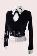 Crop top Velvet Lunas, dark, goth, gothic, gothic clothing, moon top, velvet top, product logo