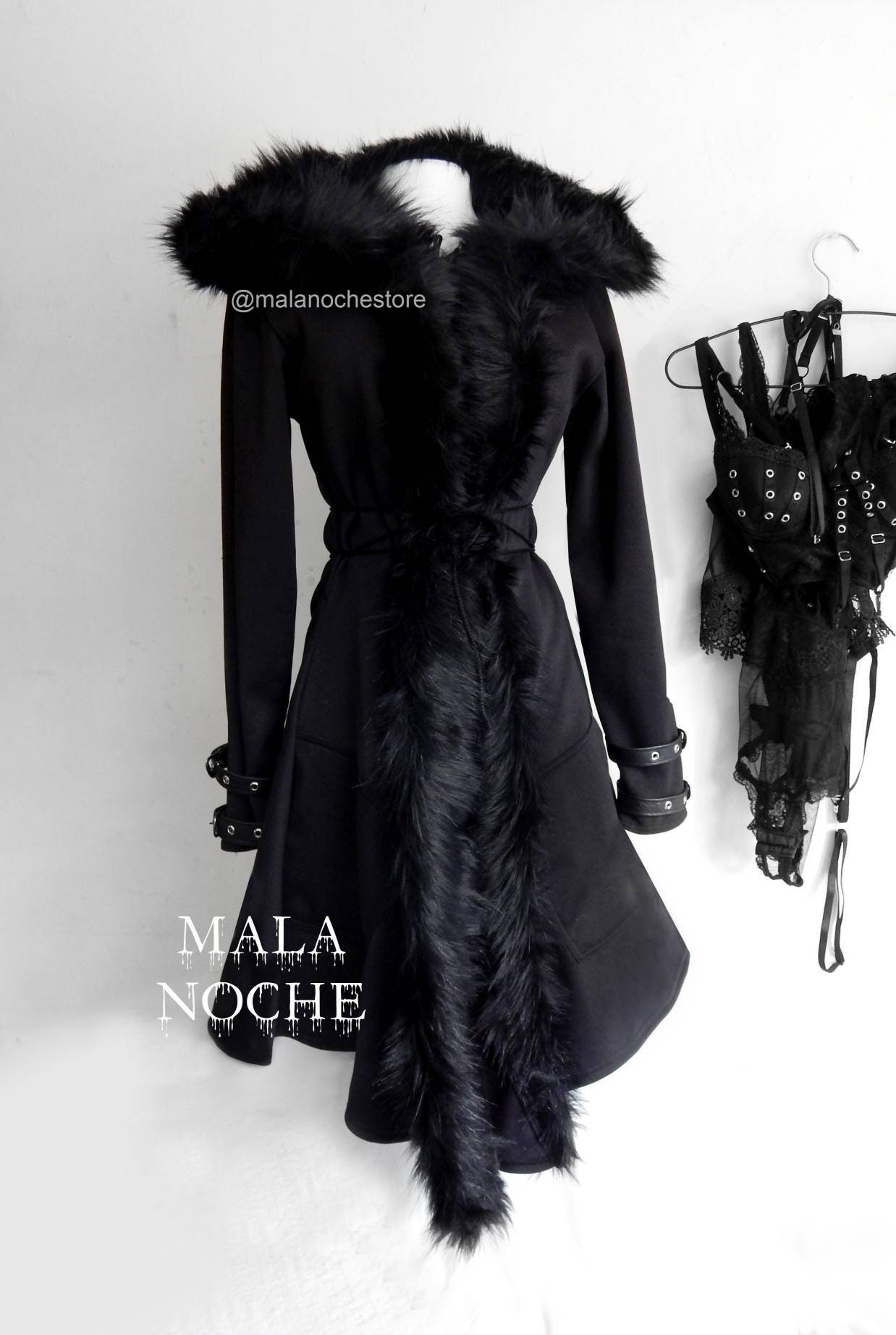 Abrigo Mujer con Capucha Poliéster Algodón Manga Larga  Winter coats  women, Long winter coats women, Long black winter coat