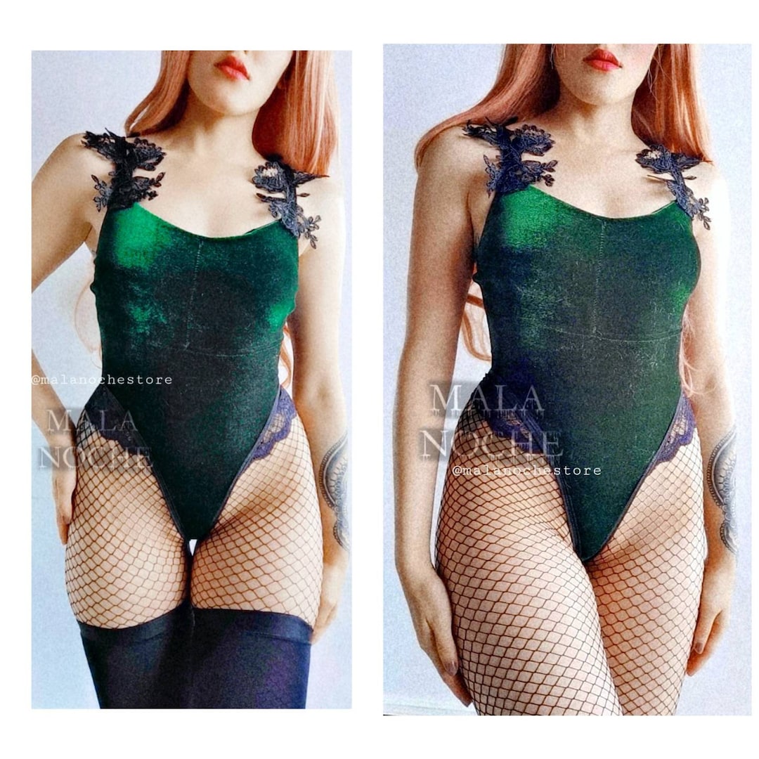 Bodysuit Emerald, Velvet Clothing, Velvet Lingerie, Green Bodysuit, Velvet Bodysuit, Luxury
