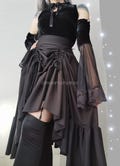 Skirt Romantic Goth , long skirt, gothic skirt, maxi skirt, goth, dark, black skirt, goth skirt, women skirt, gothic clothing, victorian product logo