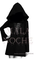 Ritual Dress, Black  dress, Oversize hood and sleeves, Goth dress, Dark dress, Witch dress, Black dress, Cotton product logo