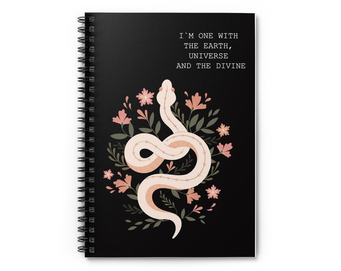 Spiral Notebook - Ruled Line, journal, notebook journal, Gothic notebook snake notebook, home gothic, goth, dark, snake