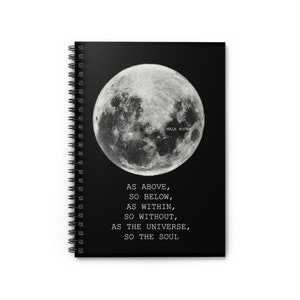 Spiral Notebook - Ruled Line, journal, notebook journal, Gothic notebook Moon notebook, home gothic, goth, dark, Moon, Moon Journal