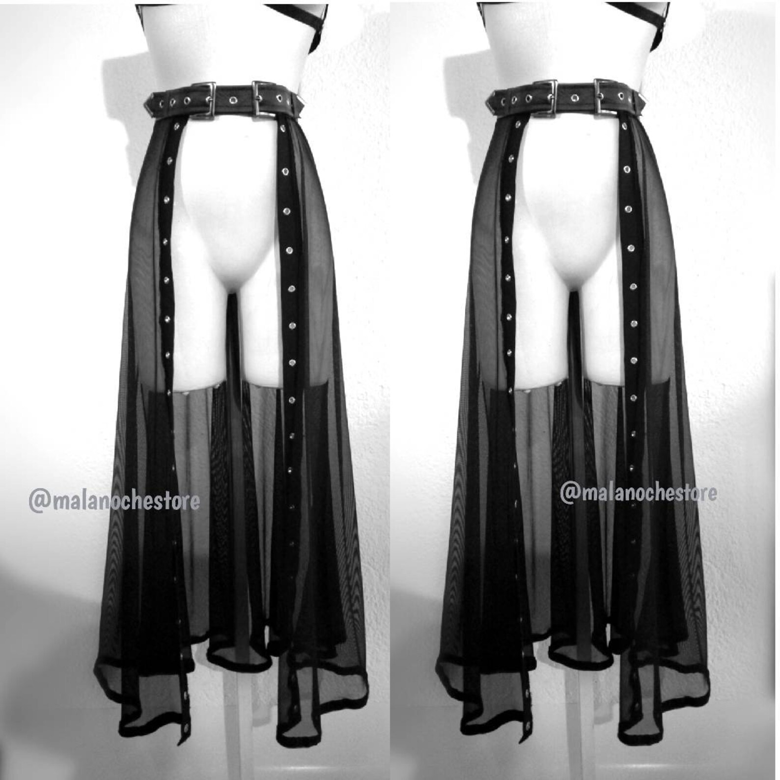 Skirt Gnoveva , Long Skirt, Gothic Skirt, Maxi Skirt, Goth, Dark, Mesh