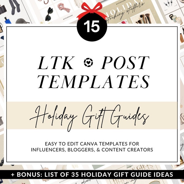 15 LTK Canva Templates: Holiday Gift Guides | Blogger | Influencer | Content Creator | LikeToKnow.It | Collage | Marketing | Social Media