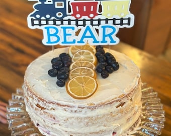 Personalized Train Cake Topper | Custom Train Cake Topper | Train Birthday Party | Choo Choo I'm Two