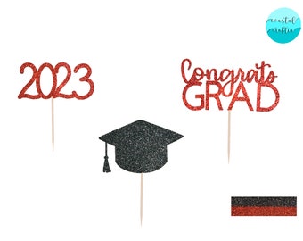 2023 Graduation Cupcake Toppers Set of 12 | 2023 Graduate Cupcake Toppers | Graduation Party Decorations | Graduation Party Decor