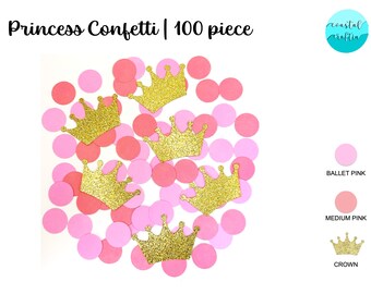 Princess Crown Confetti, Princess Crown Confetti, Princess Party Tablescape, Party Decorations