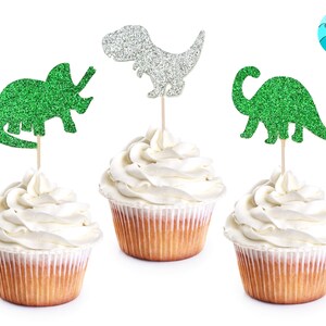 Dinosaur Cupcake Toppers | Pink Dinosaurs | Dino Birthday Party Decorations | Dinosaur Decorations
