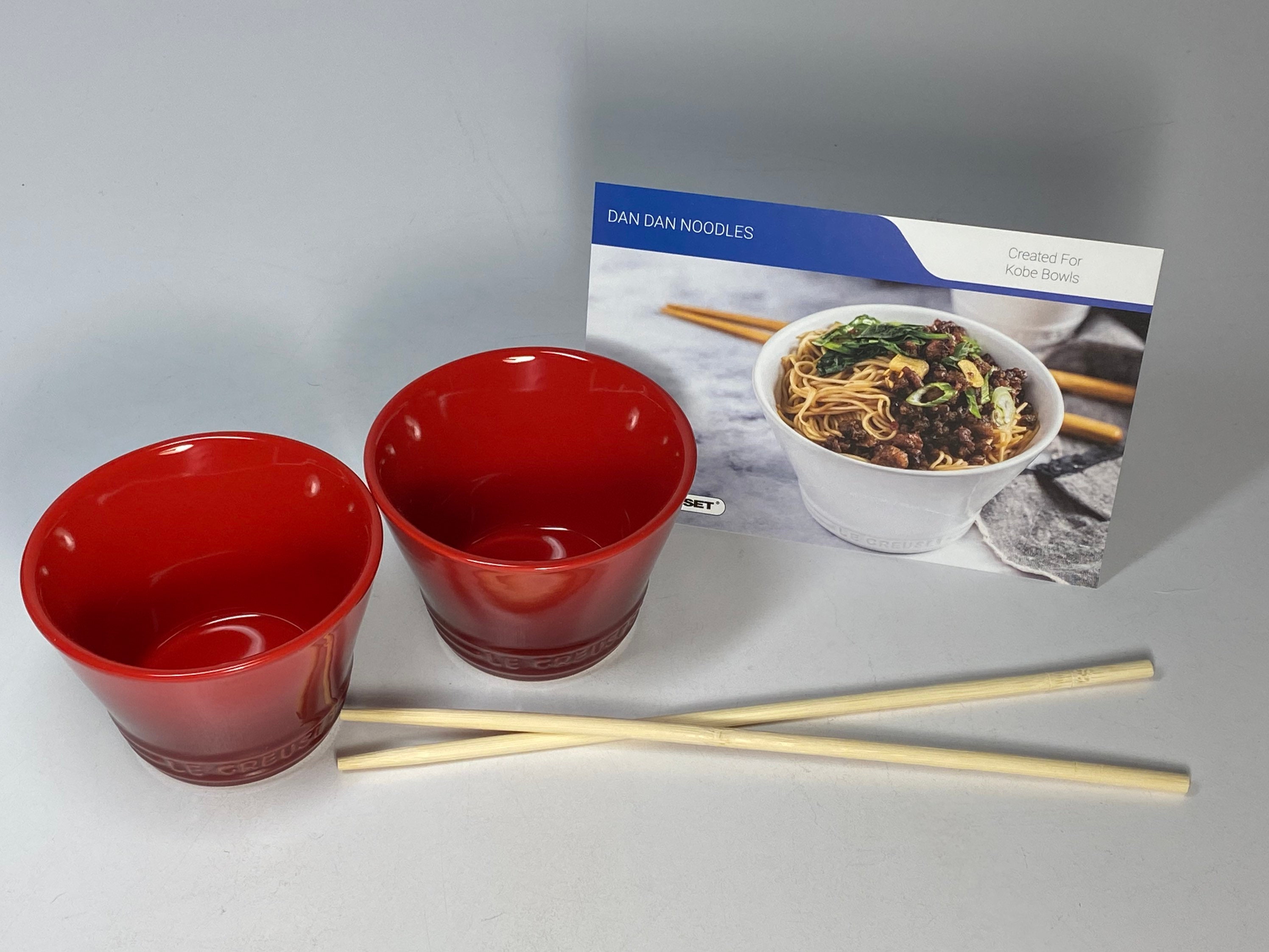 Set of 2 Le CREUSET Red Stoneware Kobe Noodle Bowl 150 ml Etsy
