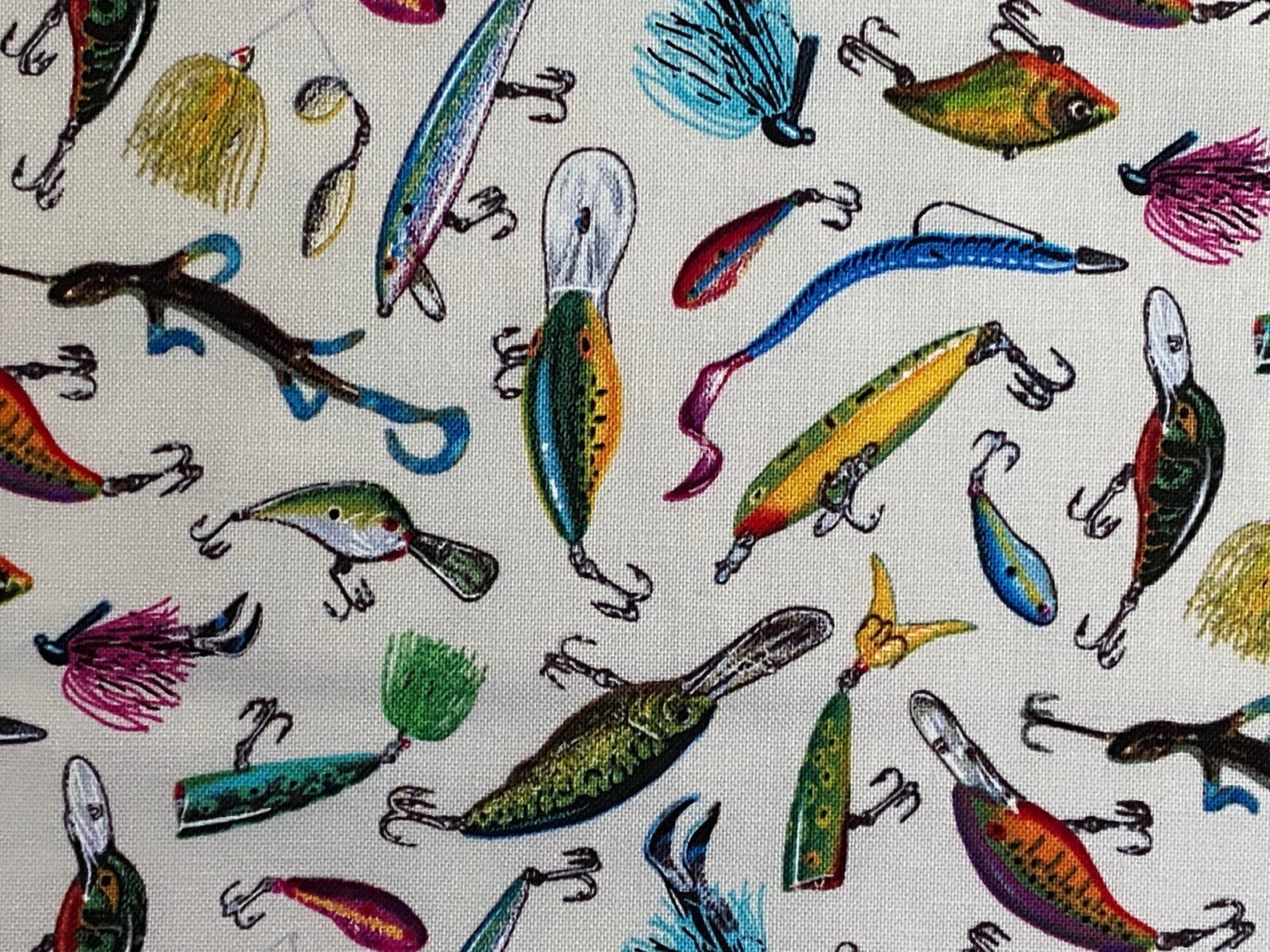 Fly Fishing Flies Lures Cotton Quilt Mask Fabric 18 x Etsy