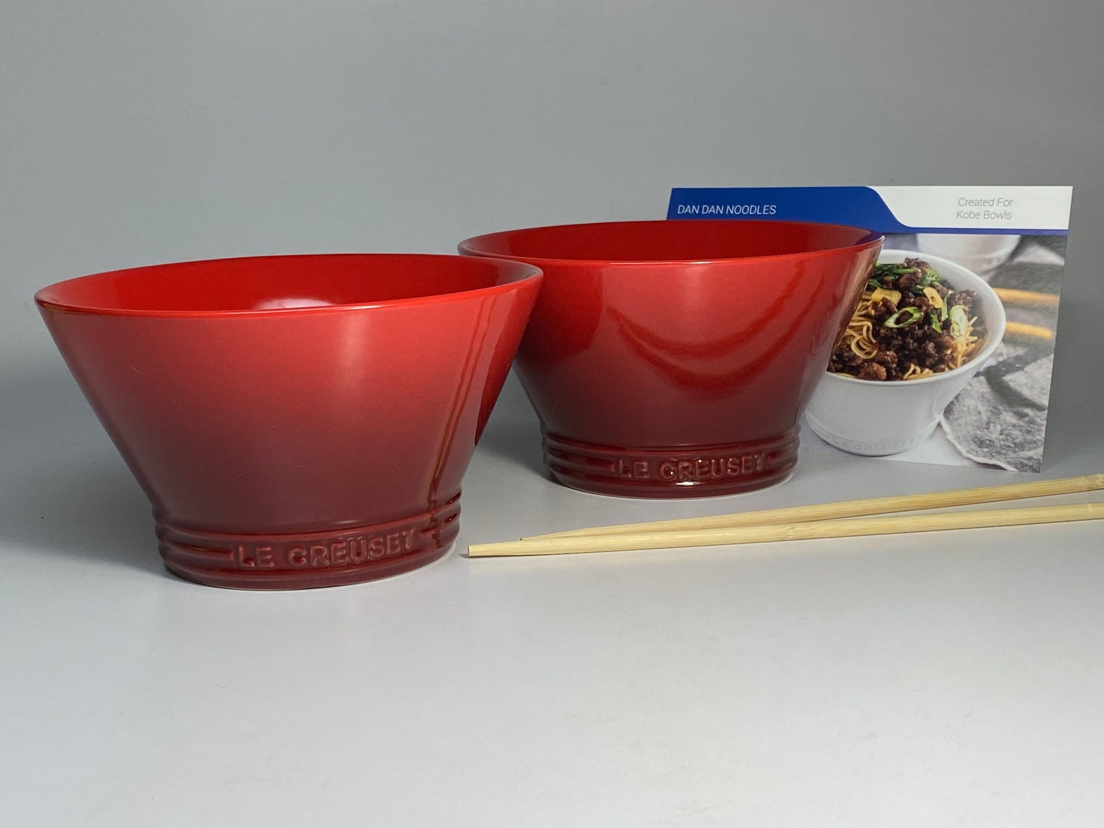 Set of 2 Le CREUSET Red Stoneware Kobe Noodle Bowl 600 ml Etsy