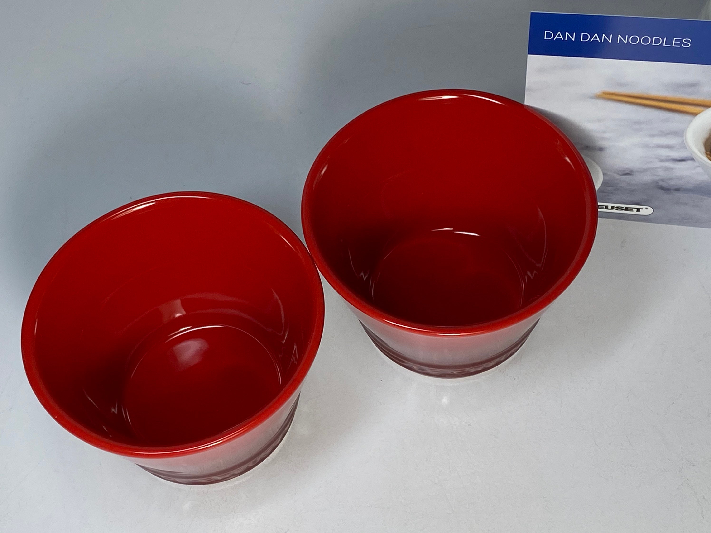 Set of 2 Le CREUSET Red Stoneware Kobe Noodle Bowl 150 ml Etsy