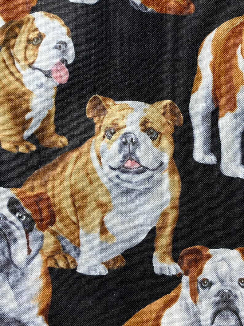 English American Bulldogs Puppy Cotton Quilt Bulldog Fabric Etsy