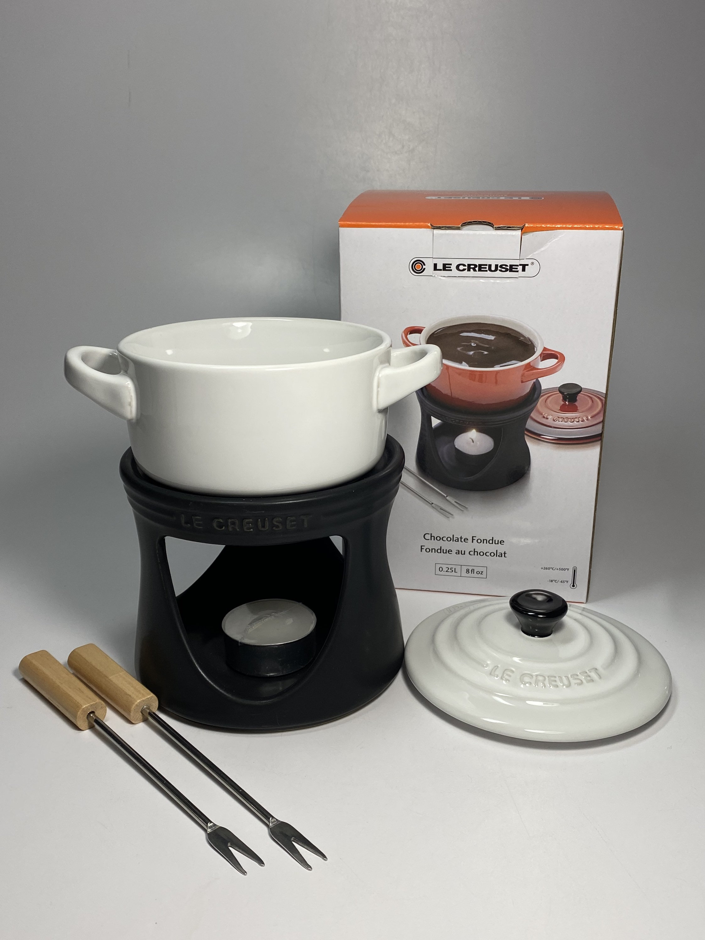 Le CREUSET Mini Chocolate Fondue Set Stoneware Cocotte Etsy